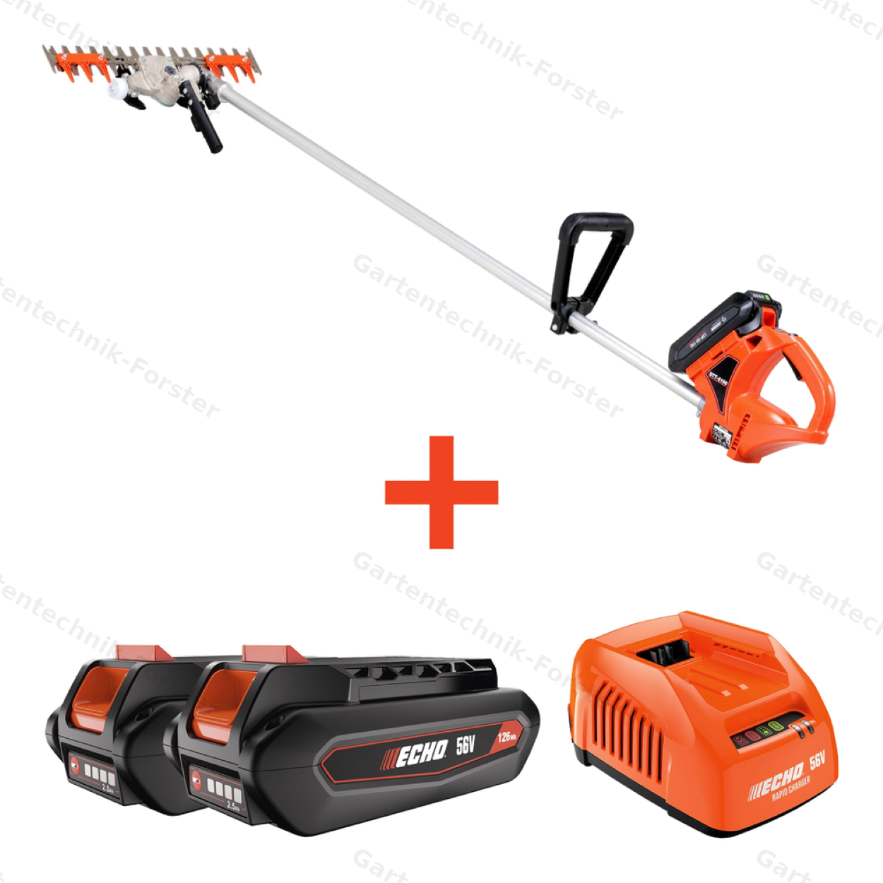 ECHO Akku-Balkenmäher DTT-2100 SET - 56V, 46,4 cm, 3,7 kg, inkl. 2x 2,5 Ah + Schnelllader, schleuderfrei