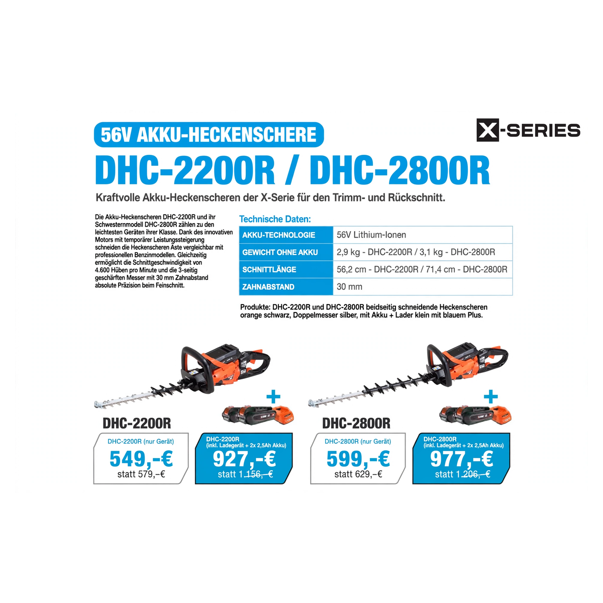 ECHO DHC-2200R DHC-2800R 56V Akku-Heckenschere X-Series - 549 Euro inkl. MwSt. - Gartentechnik Forster